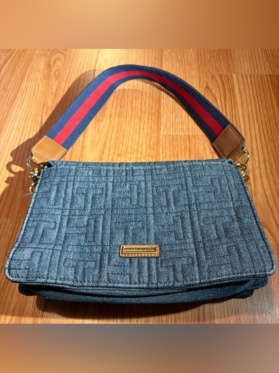 Tommy Hilfiger Handbags - Tommy Hilfiger Denim Shoulder Bag with Red and Blue Strap Y2K